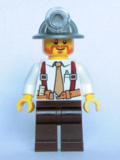 LEGO Minifigure-Miner - Shirt with Tie and Suspenders, Mining Helmet, Beard-Town / City / Construction-CTY322-Creative Brick Builders